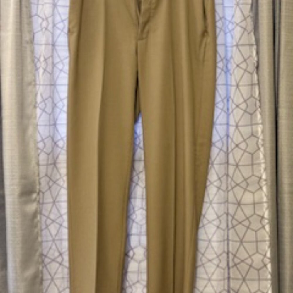 Mens Haggar 32x32 Tan Dress Pants - Picture 2 of 4
